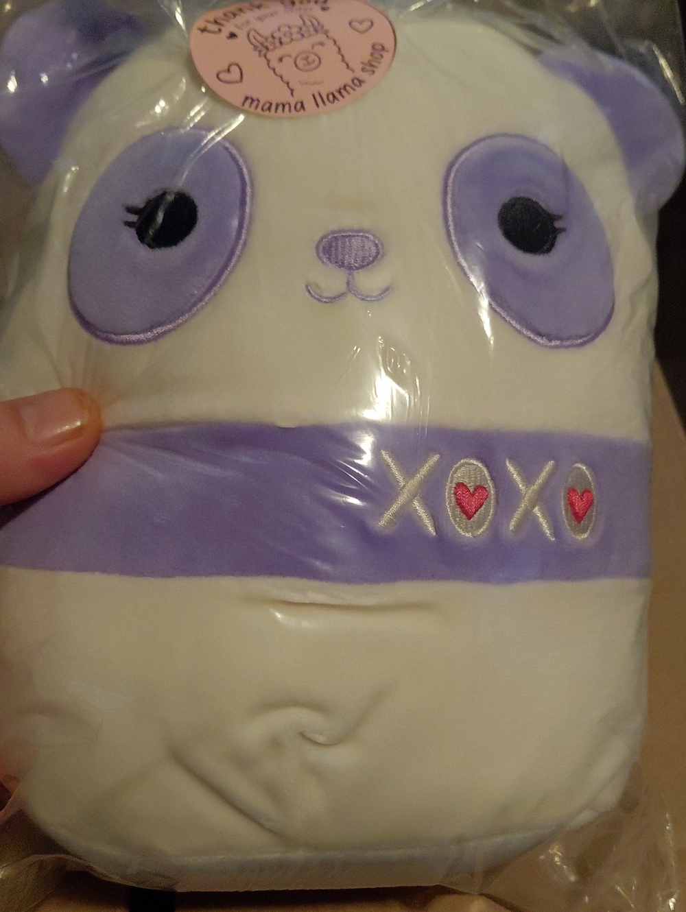 Kids Plush Panda Pajama Top - Lavender White -